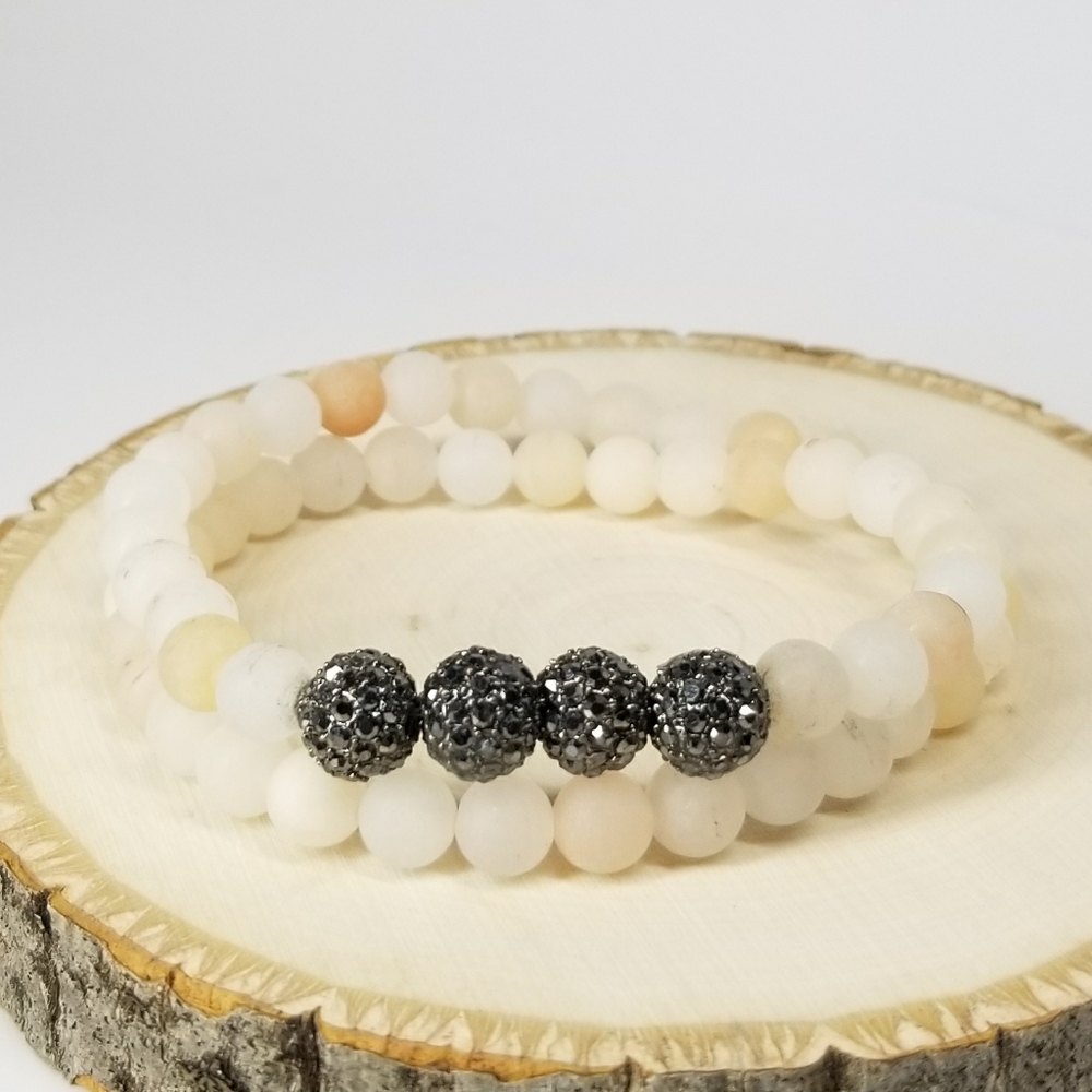 New Genuine Stones Double Bracelet Choker